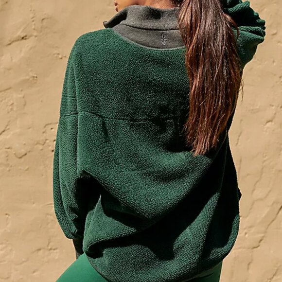 Womens FP Movement Mountain Dreamin Reversible Stargazer Green 1/2 Zip Fleece S - Picture 3 of 16